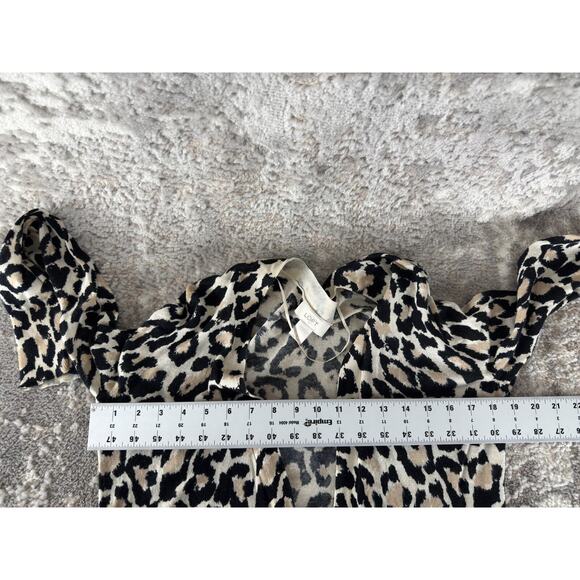 Ann Taylor Loft Size S Leopard Print Open Front Cardigan Sweater Long Sleeve - Picture 4 of 7